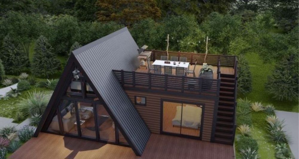 Vând cabane tip A frame la cheie , acceptam variante auto