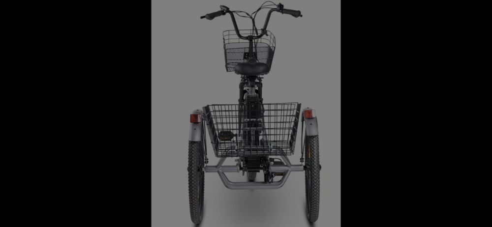 Tricicleta Electrica 24" cu Motor 250W, Baterie 48V 10.4Ah si 7 Schimbator Viteze Shimano – Cosuri Fata/Spate Incluse Noua cumpărată în vară  cu factu