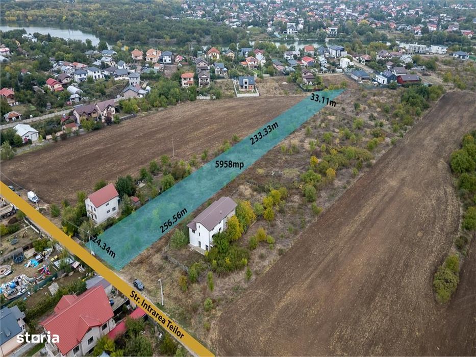 Buftea - Flamanzeni,Teren 5958 Mp,Deschidere 24 M,Toate Utilitatile