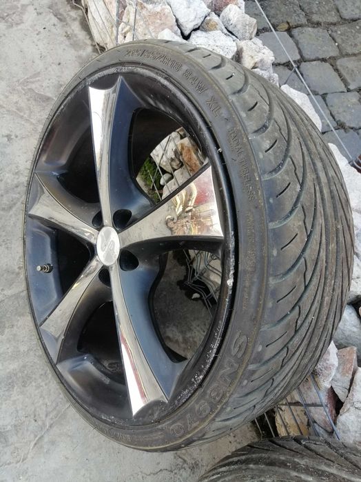 Jante Aluminiu pe 18, 5x100mm, Cauciucuri vara 215 35 R18, 750 Ron