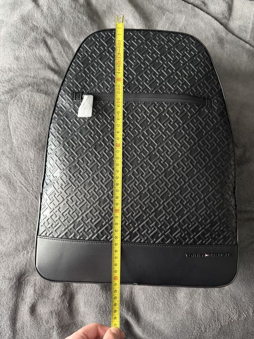 Tommy Hilfiger Monogram backpack ghiozdan oras unisex piele ecol negru