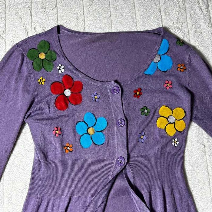 Cardigan lung mov- piesă unicat