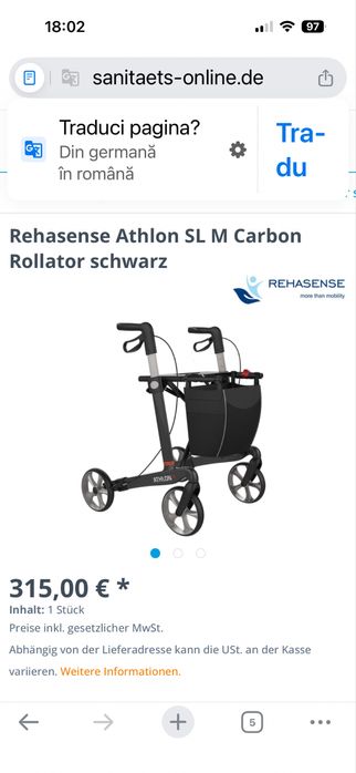 Rolator ortopedic carbon ATHLON