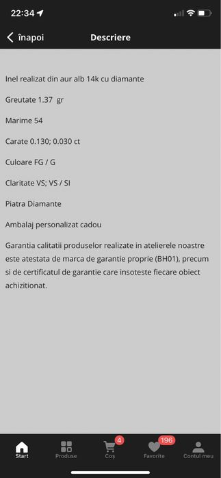 Inel de logodna din aur alb cu diamante