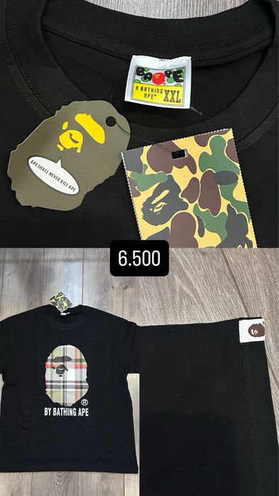 футболка бэйп х барберри