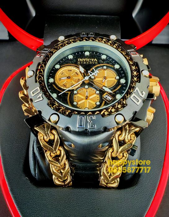 INVICTA Gladiator Black/Gold 60 mm, Инвикта нов ръчен часовник