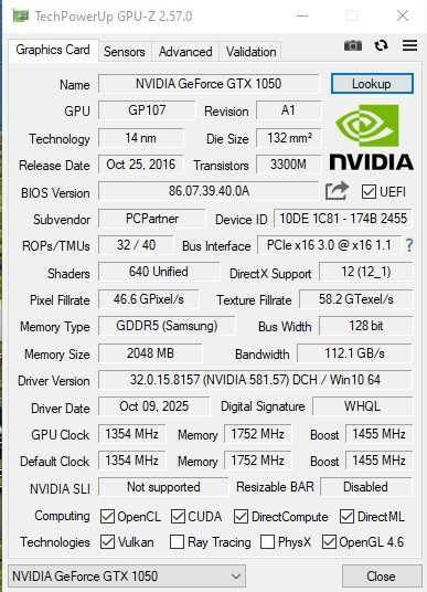 Placa video gaming MSI GTX 1050 Low Profile IMPECABILA Fara alimentare aux