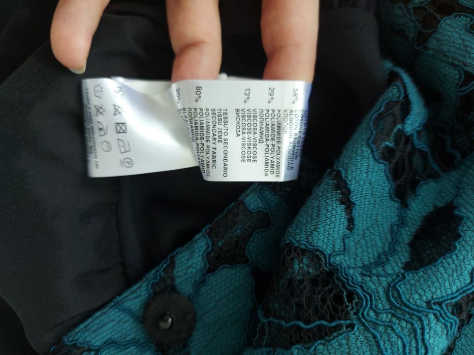 Сако Pinko в черно и тюркоаз