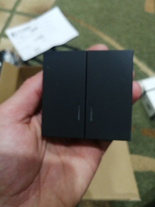 Продам выключатель двухклавищный чёрный матовый элегант