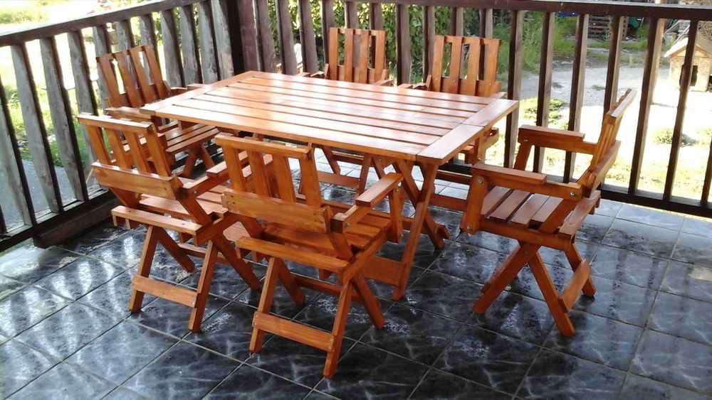 Set masa cu 4,6,8,10 scaune pliabile pentru terase ,gradina