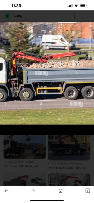 Moloz-Betoane-Resturi demolari Autoincarcare Macara graifer 3-14mc