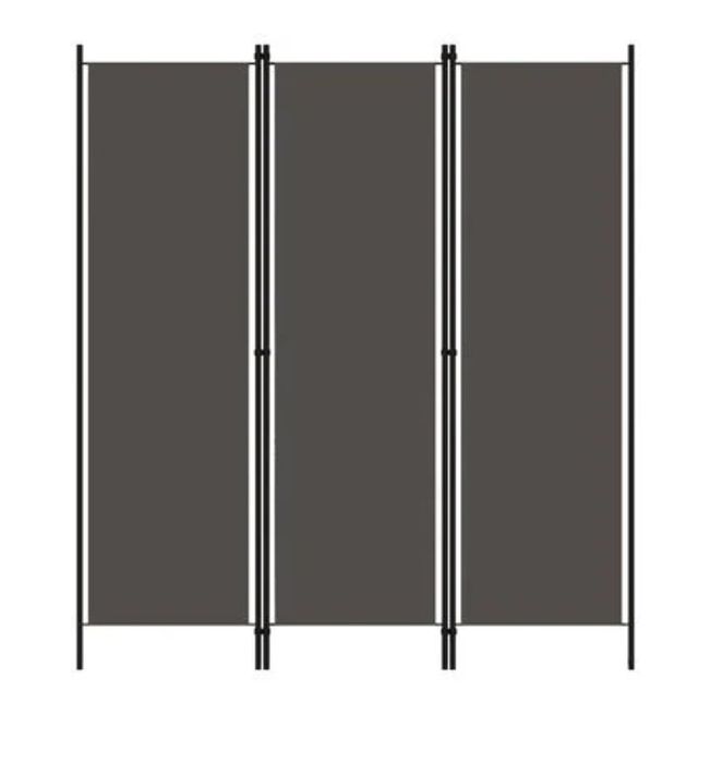 vidaXL Paravan de cameră cu 3 panouri, antracit, 150 x 180 cm