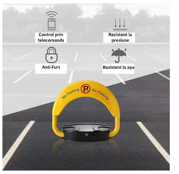 Blocator Automat Loc de Parcare Telecomanda, Alarma Anti-Furt, 2 Che