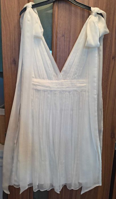 Rochie cununie / ocazie din mătase albă