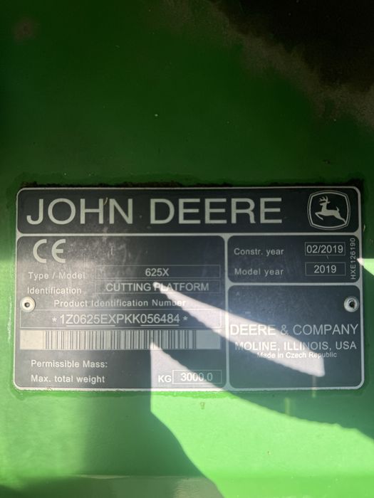 Heder john deere vario 625 X