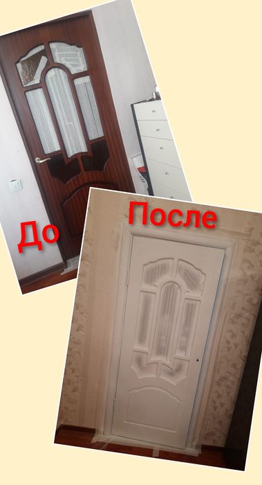 Покраска дверей на месте
