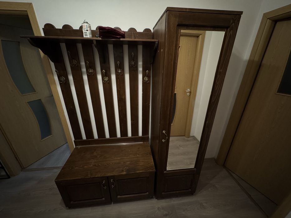 cuier cu oglina si dulap