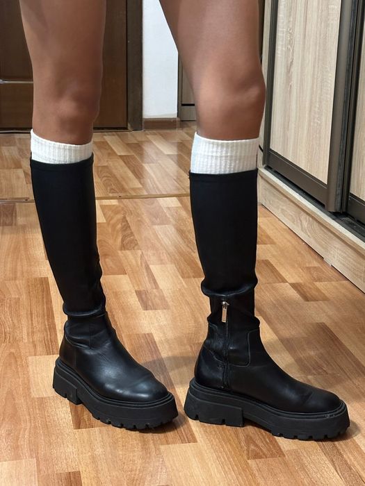 Сапоги чулки на платформе