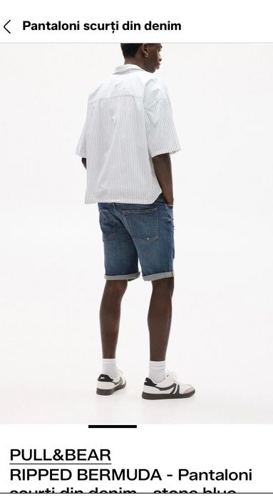 Pantaloni scurți denim / bermude bărbați Pull & Bear noi, cu eticheta