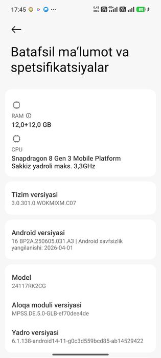 Poco F7 pro. 12+12/512