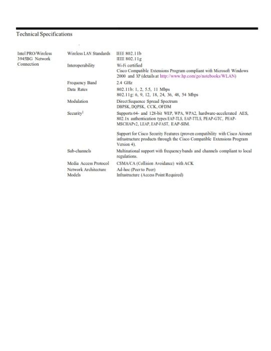 Placa wireless -IntelPro Wireless 3945ABG