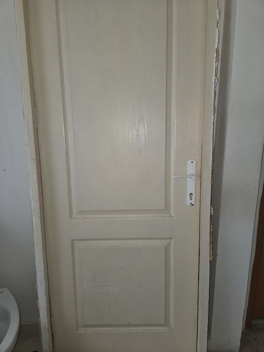 Ușă interior din lemn/MDF cu toc inclus - Crem