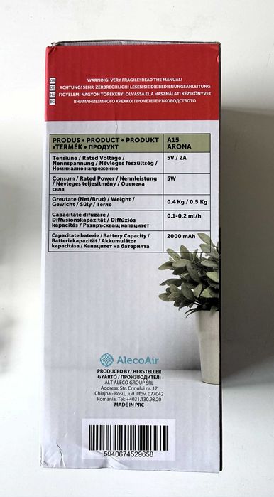 Difuzor de arome AlecoAir A15 cu Boxa Bluetooth nou