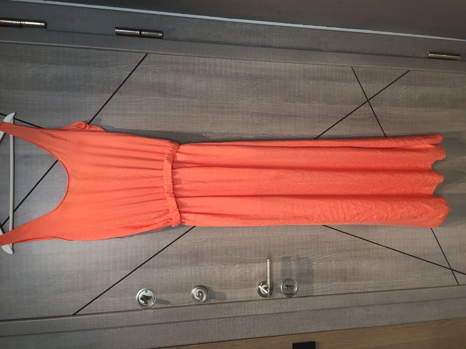 Дълга рокля Zara бананово оранж ярка