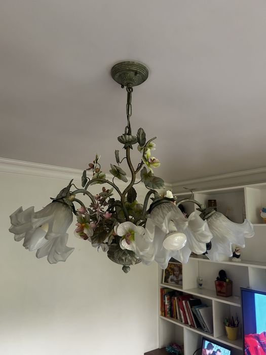 Люстра латунная цветы