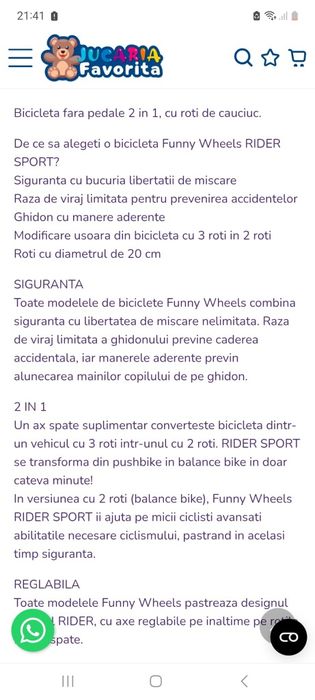 Bicicleta/tricicleta copii