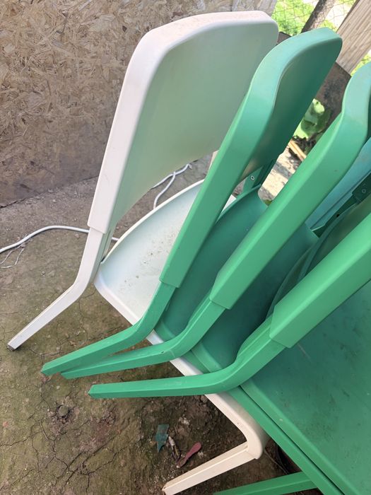 Scaune ikea 10 albe 6 verzi