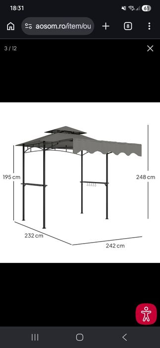 Pergola / pavilion  impermeabila pentru terasă si grătar