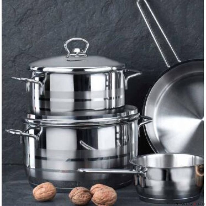 Cratita din inox,14X7cm, 1litru, compatibila cu plita cu inductie,