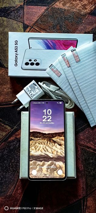 SAMSUNG GALAXY A53-Топ състояние.Стъклен кейс,3бр