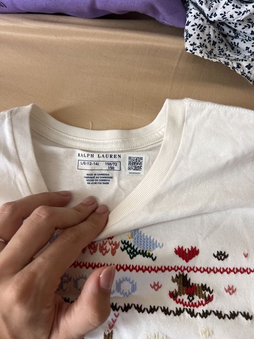 Детска блуза с дълъг ръкав и бродерия на Polo Ralph Lauren
