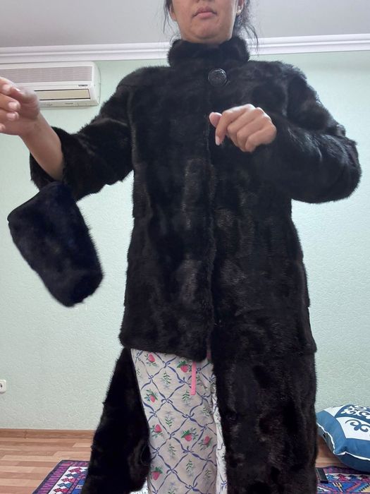 Черная норковая шуба
