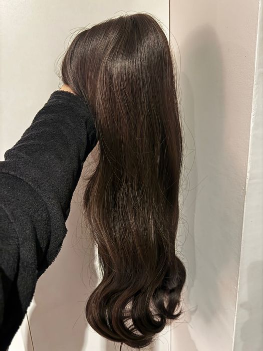 НОВА Кафява естествена перука! 100% високо качество