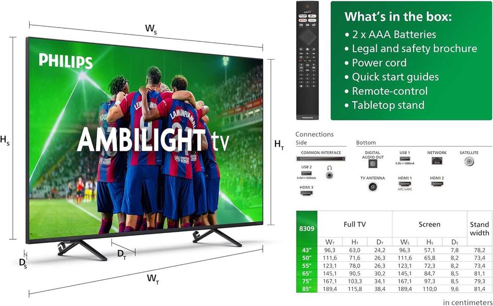Philips Ambilight 50PUS8309 4K UHD LED - Smart TV