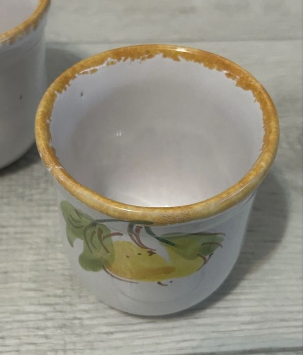 Керамичен  немски комплект чаши ръчно рисувани