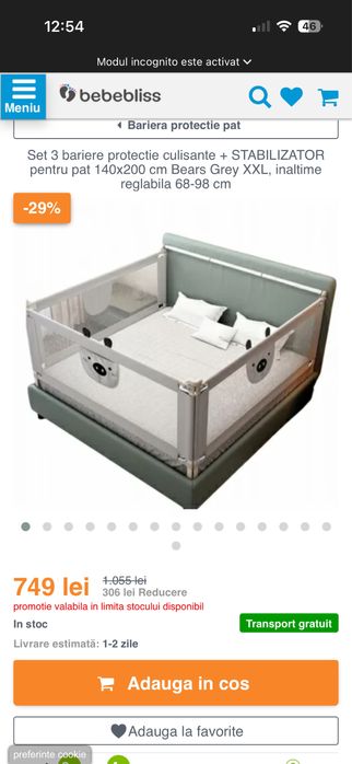 Protectie laterale pat 140x200