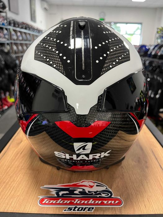 Мото каска SHARK SPARTAN CARBON RAVE ,вградени очила,S 55-56см