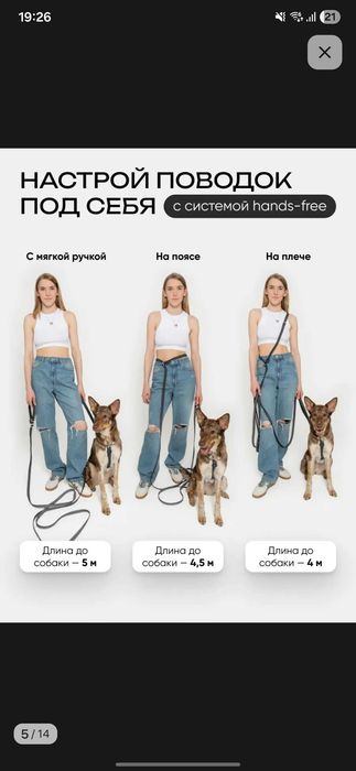 Поводок для собак 10м ProComfort