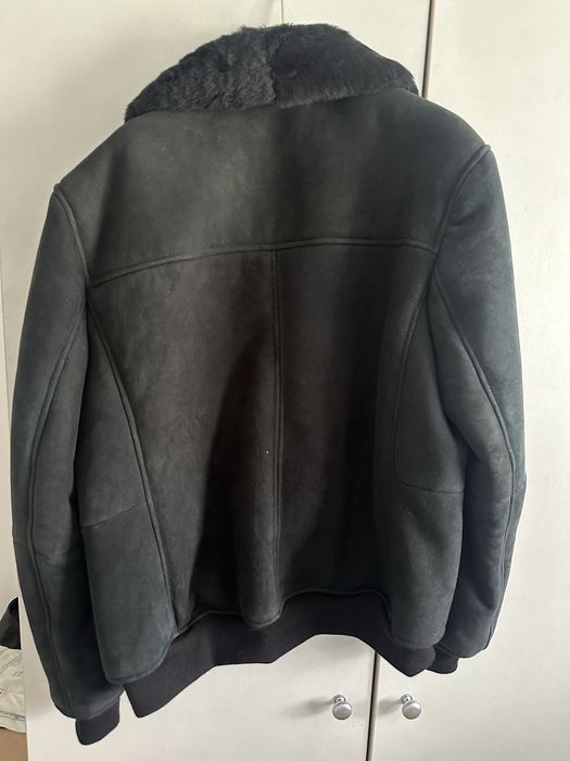 Cojoc  piele întoarsă blană naturală ovine L/XL