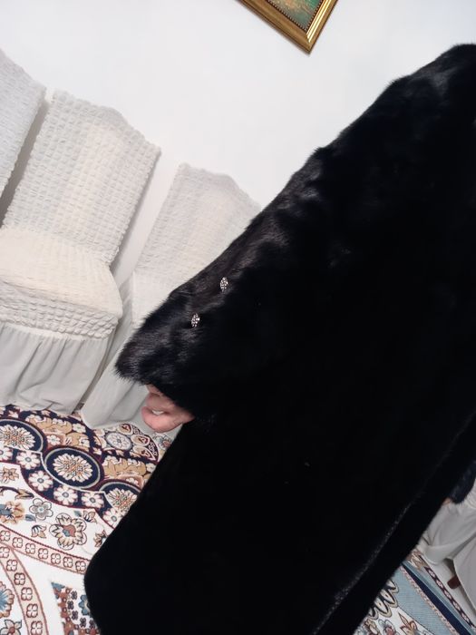 Чёрная норковая шуба