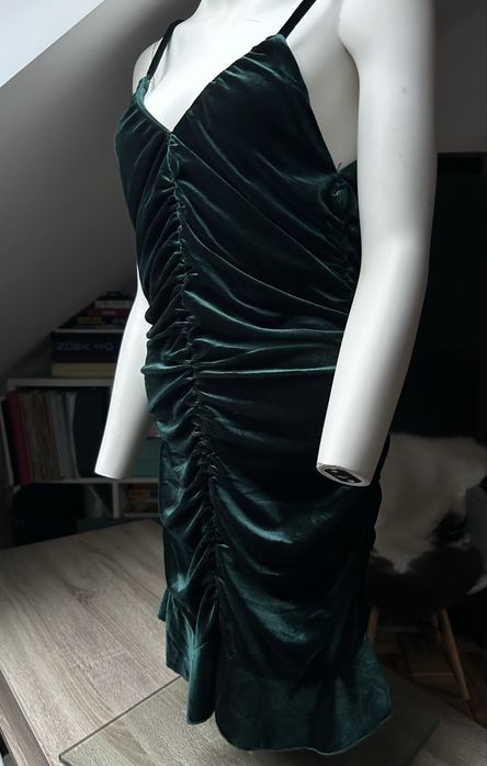 Rochie catifea verde smarald