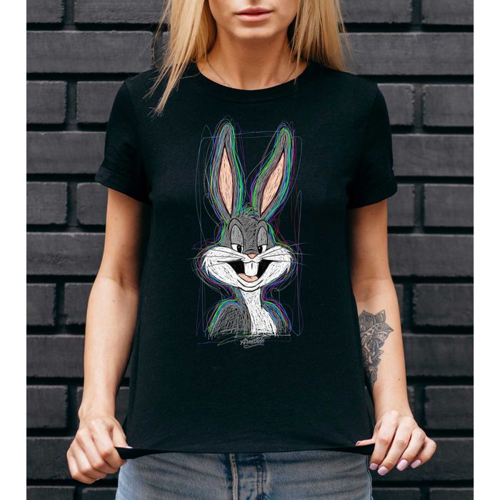 Дамски тениски с зайче над 20 цвята 100% Памук XS-4XL