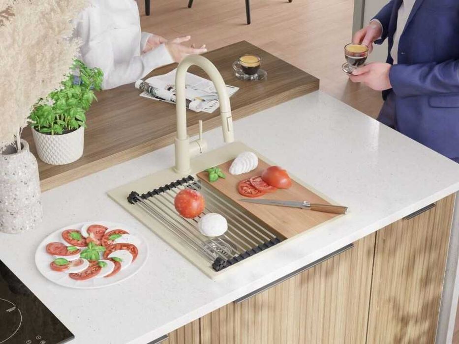 Кухненска Мивка от гранит модел Осло 50 XXL 490 x 500 mm - бежава