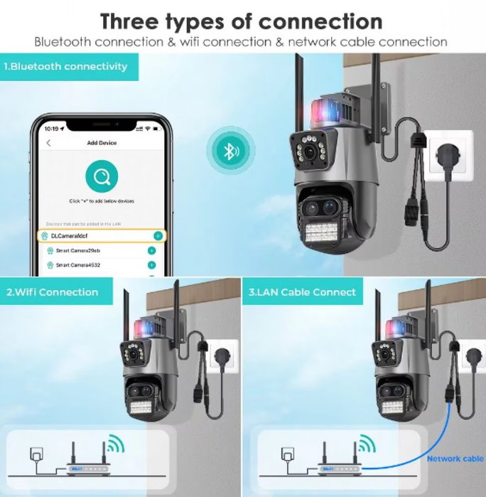 Камера за наблюдение 4K Ultra HD,8MP,датчик за движение,нощно виждане,