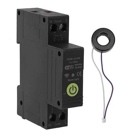 Tuya Wi-Fi предпазител бушон,  63A за DIN шина, електромер, защити