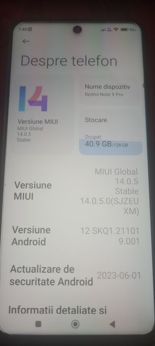 Redmi note 9 pro 6+6 gb ram  128 intern